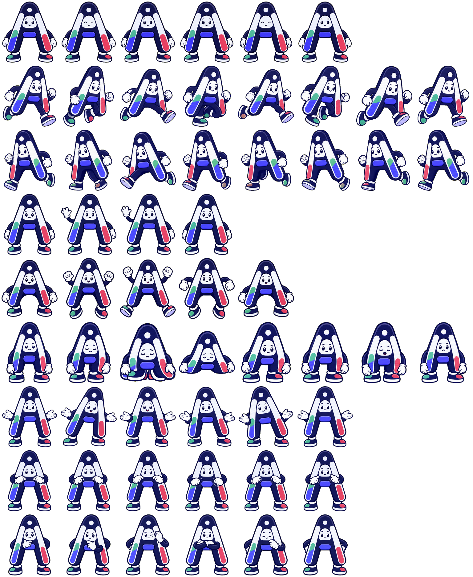 Spritesheet complète du pet Aiddy avec ses animations pour Codex.