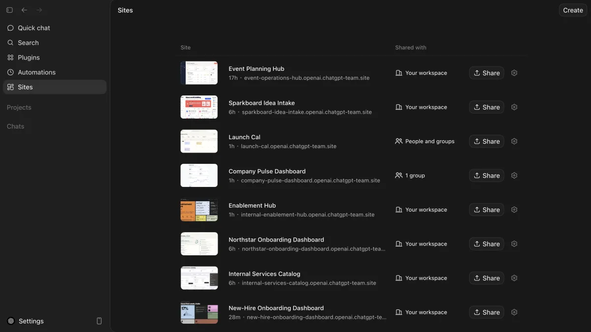 Projet web préparé pour une publication avec Sites.